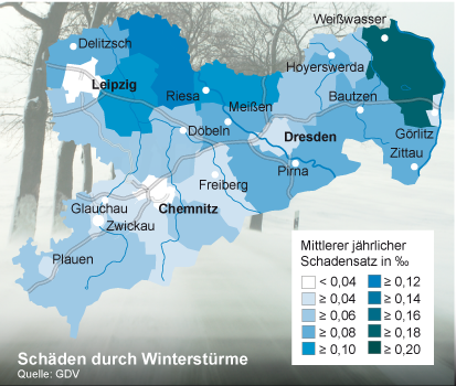 Karte zum Wintersturmrisiko